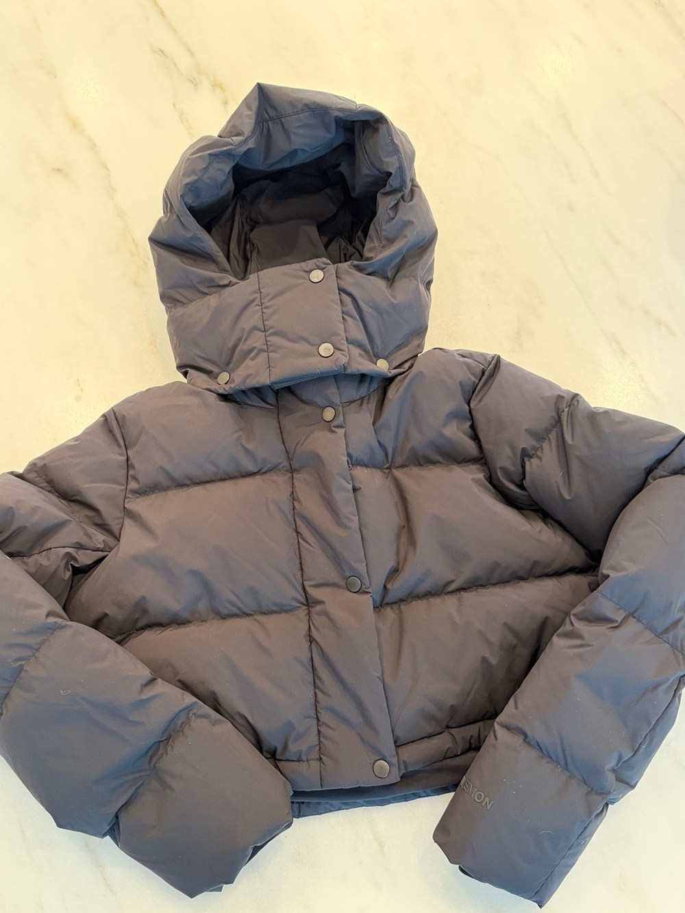Lululemon wunder puff cropped jacket sz 4 in black GUC - Picture 2 of 10